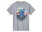 Graues Kurzarm-T-Shirt mit Disneys Stitch und dem Aufdruck "Relax". 
