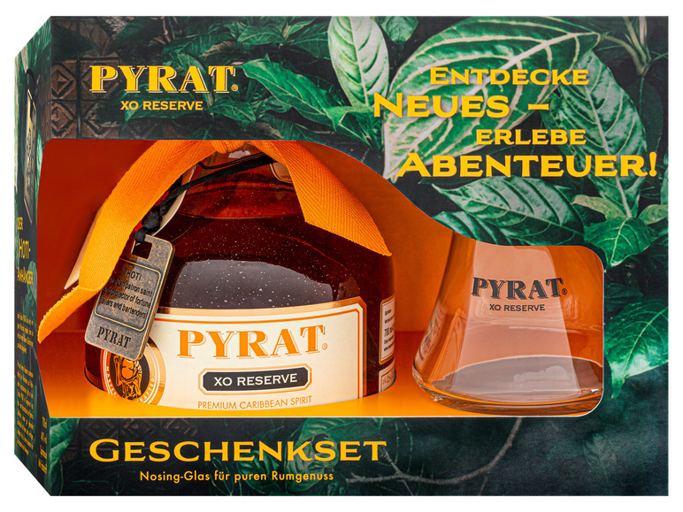 Gehe zu Vollbildansicht: PYRAT XO Reserve (Rum-Basis) mit Geschenkbox und Glas 40% Vol - Bild 1
