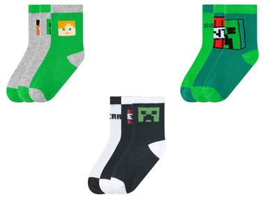 Minecraft - Kinder Socken, 3 Paar, weiche Baumwollmischung