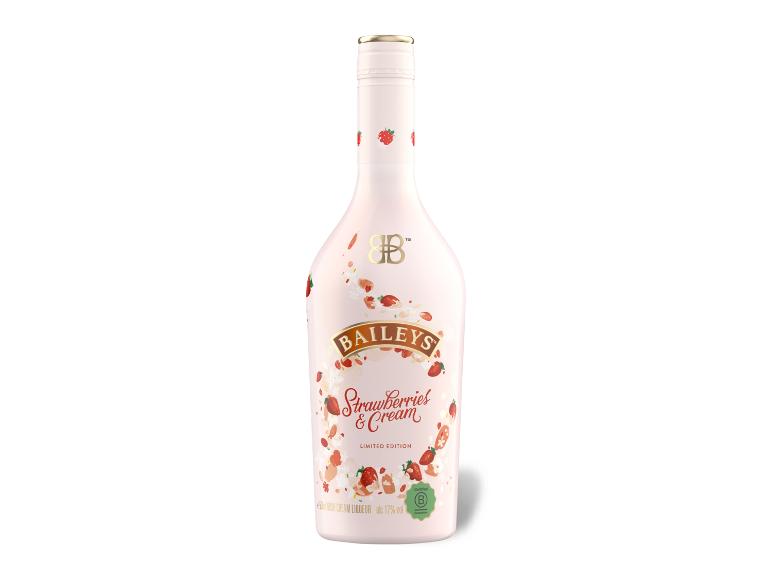Eine Flasche Baileys Strawberries & Cream, limitierte Edition irischer Cream Liqueur.
