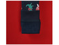 Ein blauer Pullover mit Weihnachtsmotiv.