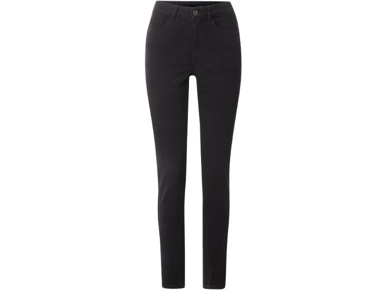 Schwarze Damen-High-Waist-Skinny-Jeans.