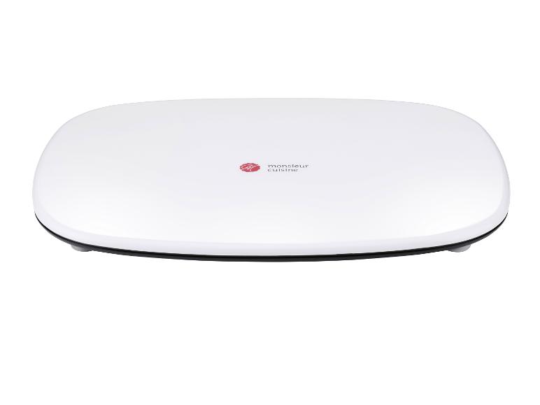 Weiße Monsieur Cuisine Küchenwaage mit Logo.