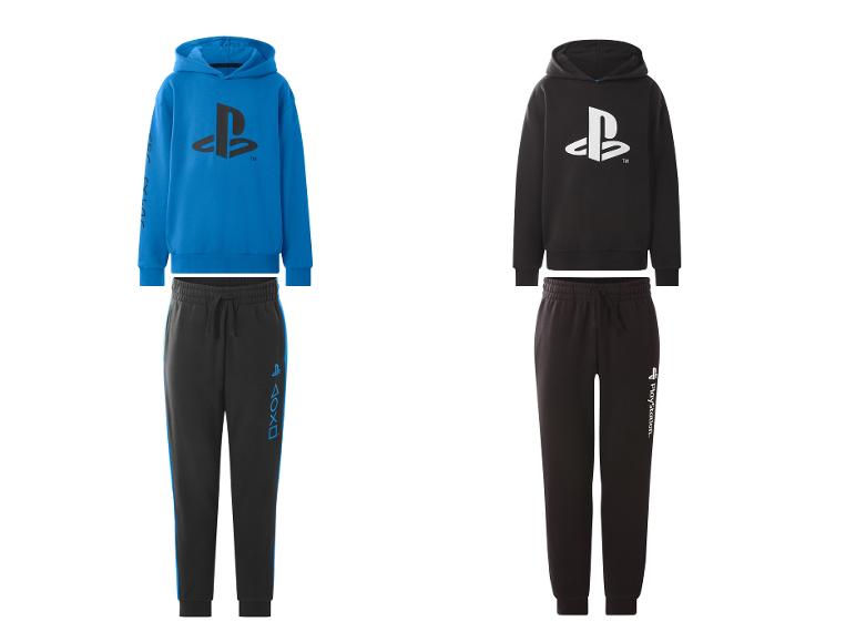 Kinder PlayStation Lounge-Sweatset für Jungen in Blau und Schwarz.