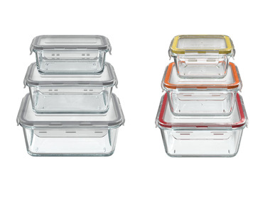 ERNESTO® Frischhaltedosen, Glas, 3-teilig