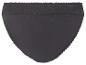 Schwarzer Damen-Slip mit Spitzenbesatz am Bund.