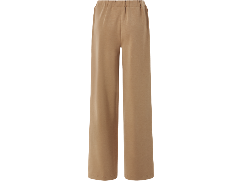 Damen-Weitbeinhose in Beige mit elastischem Bund.