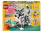 LEGO Creator 3-in-1 Set mit Katze, Maus, Vogel und Hund.