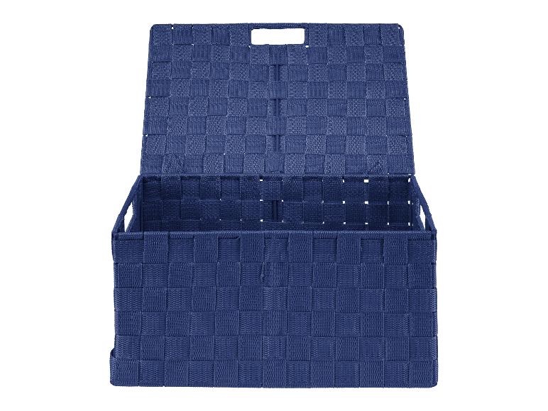 Geflochtener Aufbewahrungskorb in dunkelblau.
