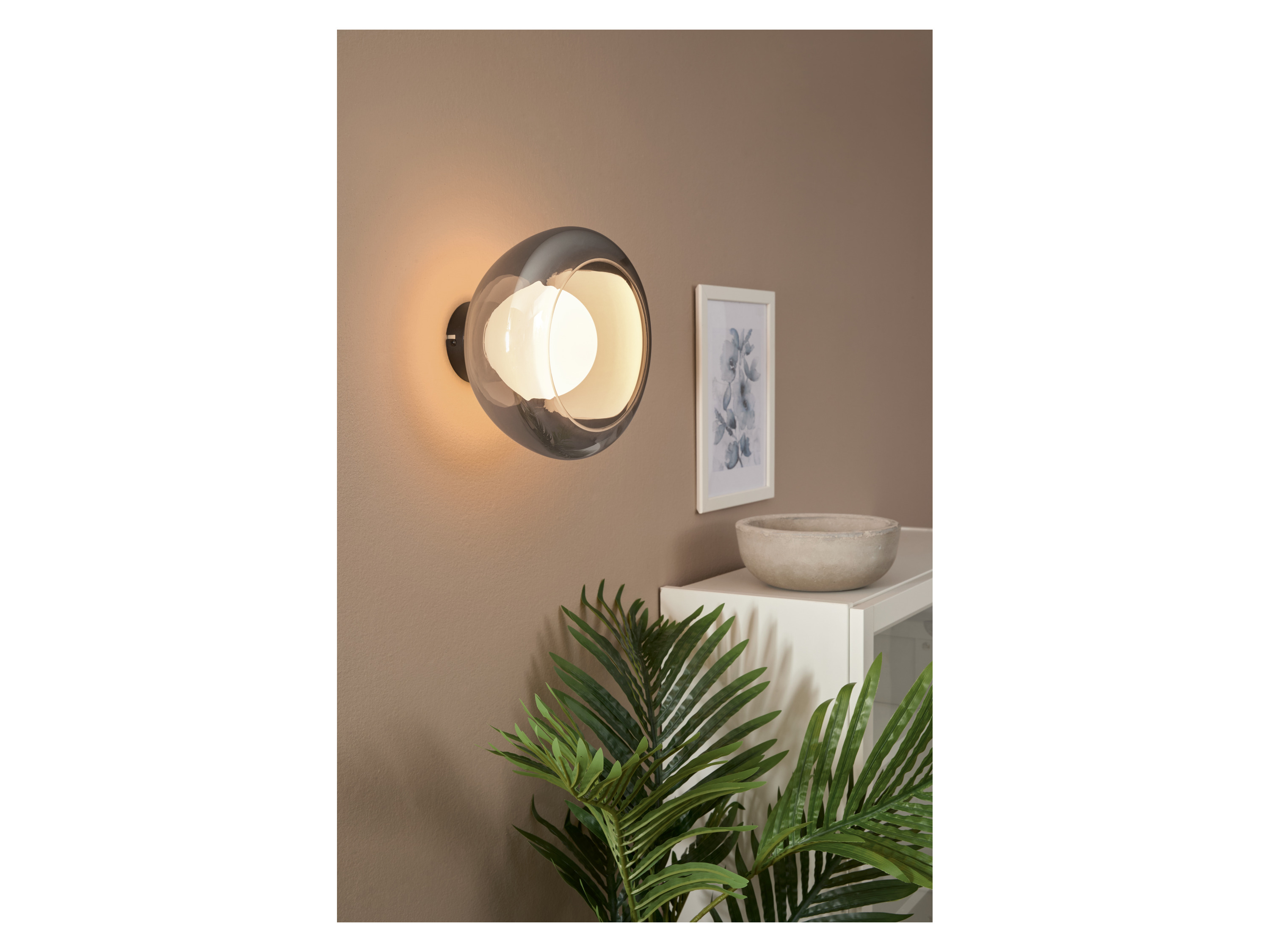 Thumbnail - LIVARNO home LED-Wand- und Deckenleuchte, Lampenschirm aus hochwertigem Glas (Grauglas)