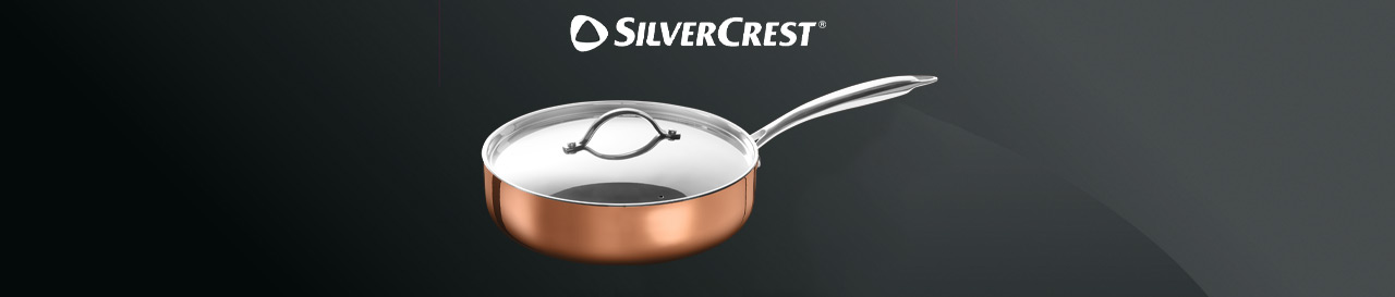 Aktionsbanner mit Silvercrest Logo und Küchengerät
