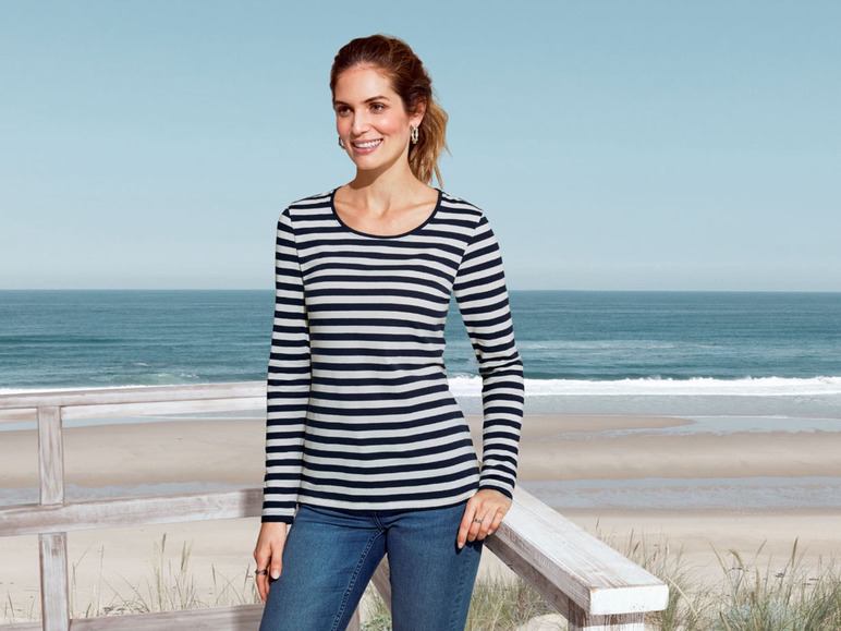 Gehe zu Vollbildansicht: ESMARA&reg; Damen Basic Langarmshirts, 2 St&uuml;ck, mit Baumwolle - Bild 9
