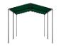 Grüner Pavillon oder Carport mit stabilem Metallrahmen.
