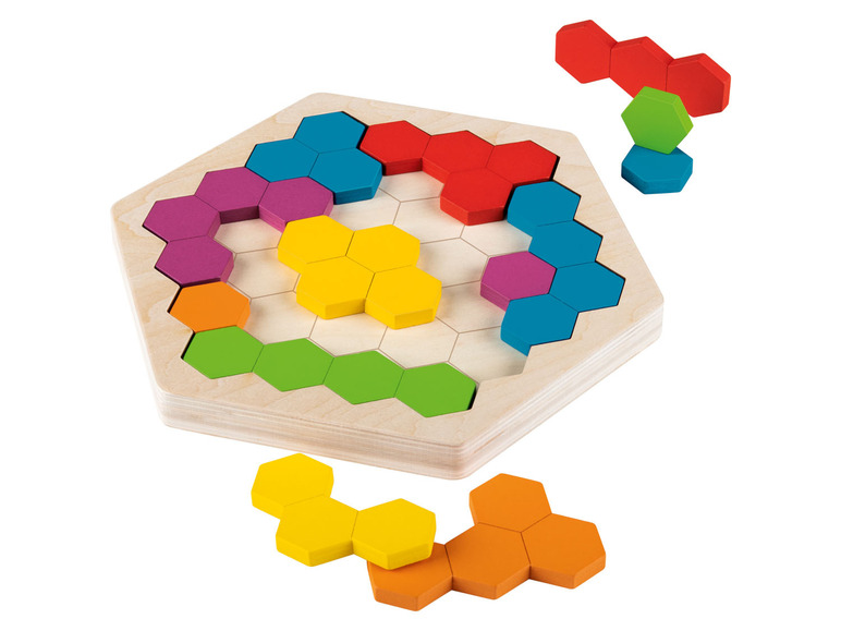 Gehe zu Vollbildansicht: Playtive Regenbogen Legespiel Blume / Kreis / Tangram / Hexagon - Bild 5