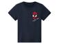 Dunkelblaues Spider-Man T-Shirt mit gestickter Maske und Unterschrift