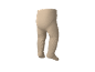 Beige Baby-Strumpfhose mit gerippten Beinen, in Dreiviertelansicht.