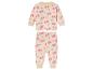 Baby-Pyjama mit langen Ärmeln in Creme mit rosafarbenem Baum- und Herz-Druck.
