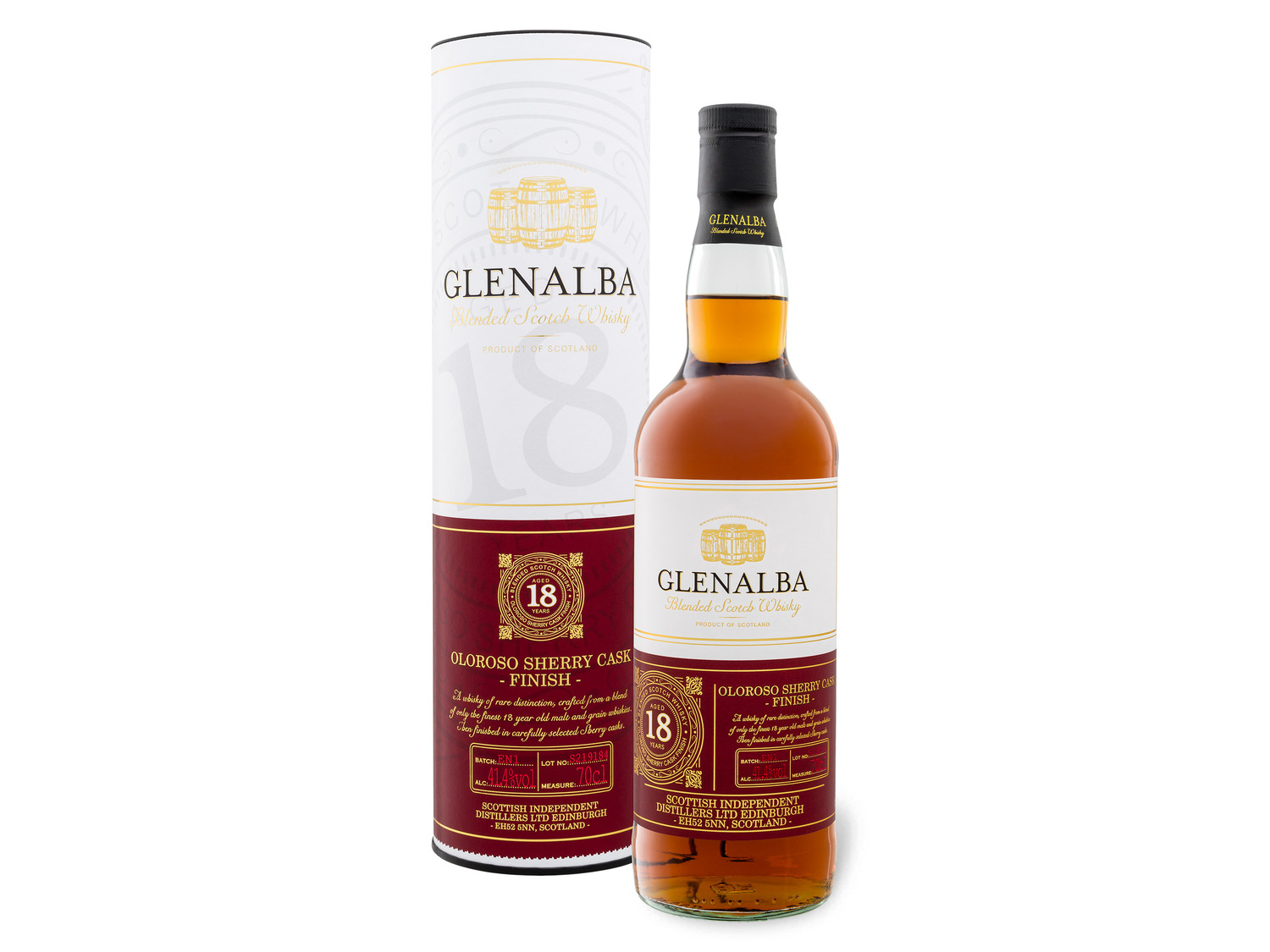 Blended Whisky Glenalba Cask Jahre Fi… Sherry Scotch 18
