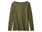 Grünes Langarmshirt für Damen mit U-Boot-Ausschnitt