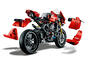 Ein zerlegtes LEGO Ducati Corse Motorrad mit sichtbaren Teilen.
