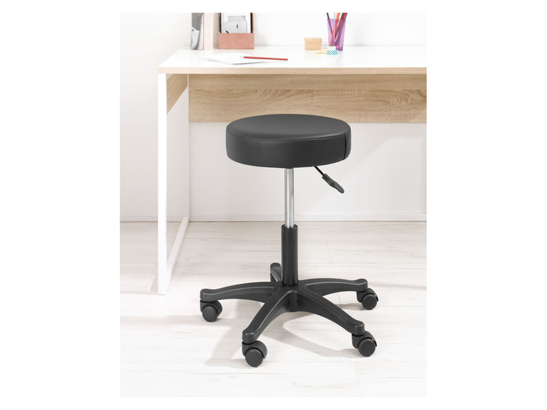 LIVARNO home robust schwarz standsicher, leicht, Rollhocker, und