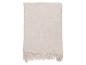 Hellbeige Strickdecke mit Fransen