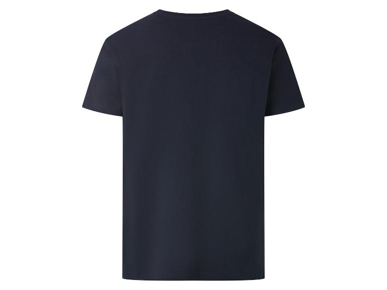 Herren Marineblaues schlichtes T-Shirt, Rückansicht.