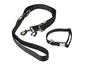 Ein schwarzes Hundehalsband und eine Leine von ZooSafari.