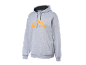 Grauer Crivit Hoodie mit orangefarbenem Aufdruck