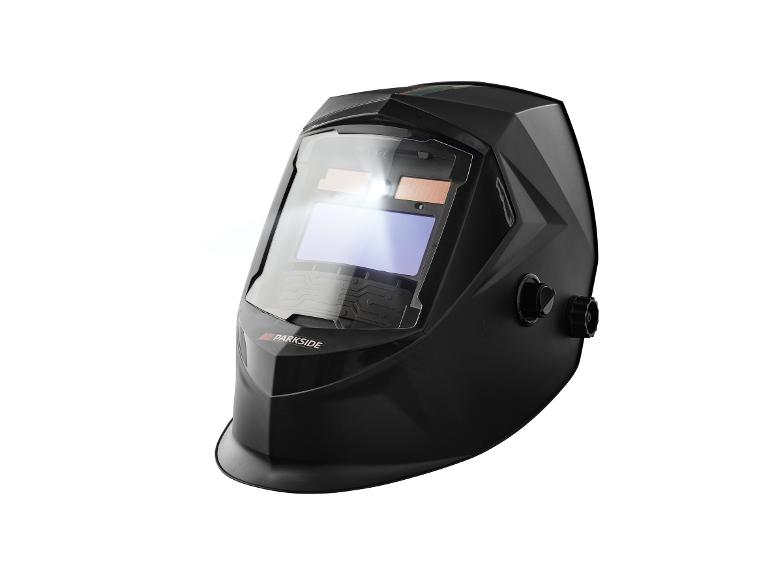 Parkside Schweißhelm mit LCD-Display.