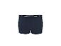 Dunkelblaue Boxershorts mit weißem Gummibund.