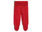 Rote Baby-Leggings mit Füssen.