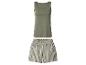 Sommer-Pyjama-Set mit grünem Tanktop und gestreiften Shorts