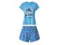Blauer Damen-Pyjama mit Stitch-Grafik und dem Text „Time to chill, treat yourself“.