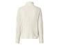 Damen-Rollkragenpullover aus geripptem Kaschmir in Off-White, Rückansicht.