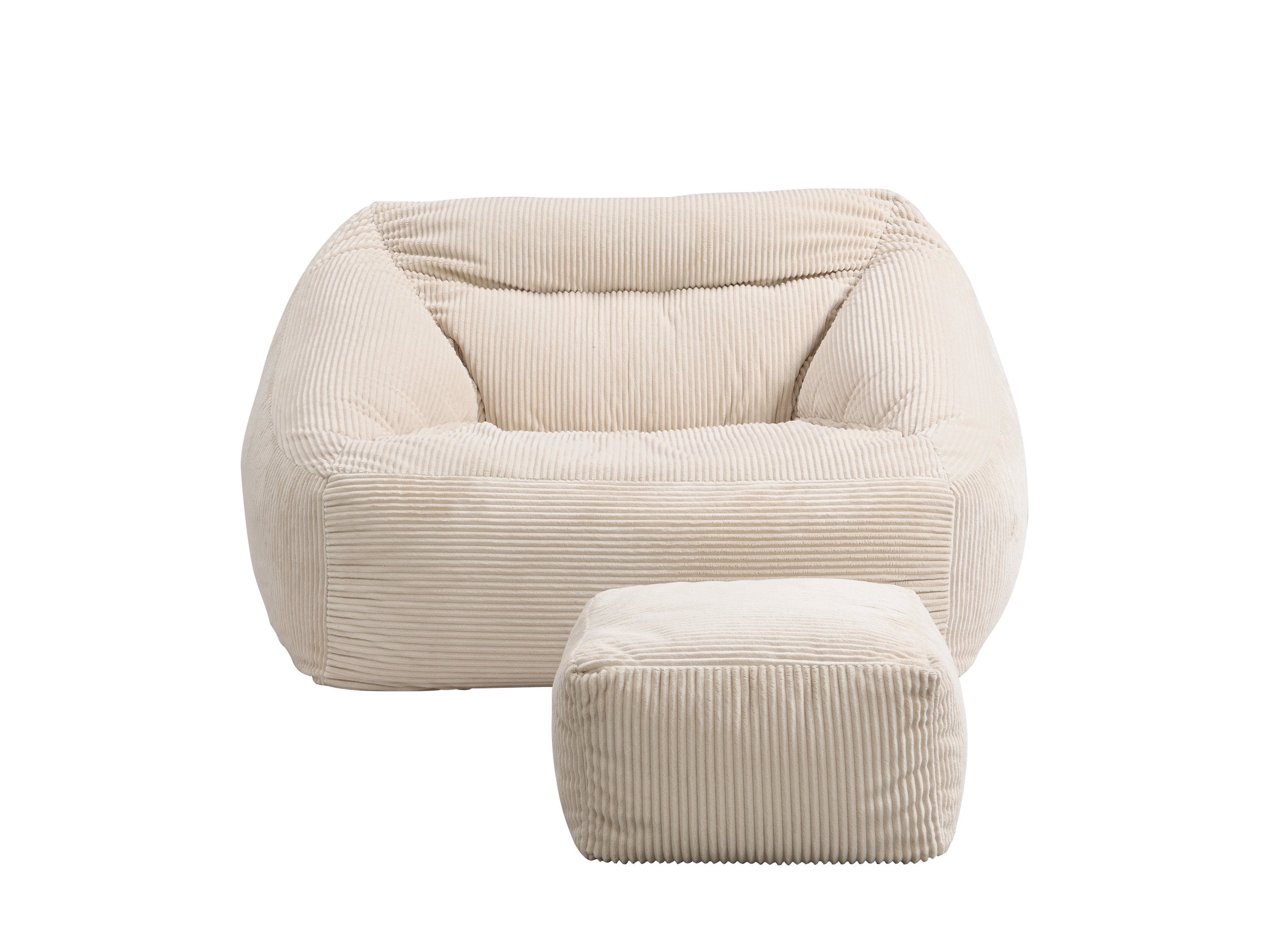 Thumbnail - HOME DELUXE Sitzsack COZY inkl. Hocker (Beige)