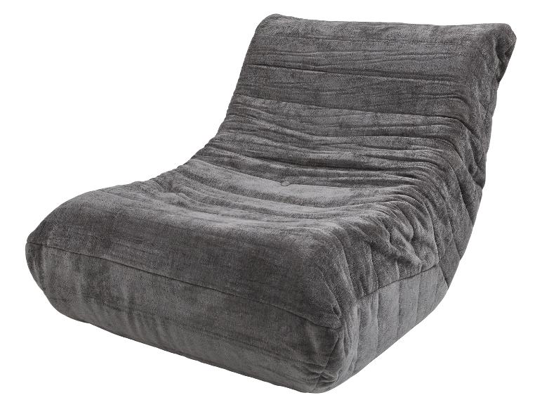 Grauer gepolsterter Loungesessel mit texturiertem, plissiertem Design