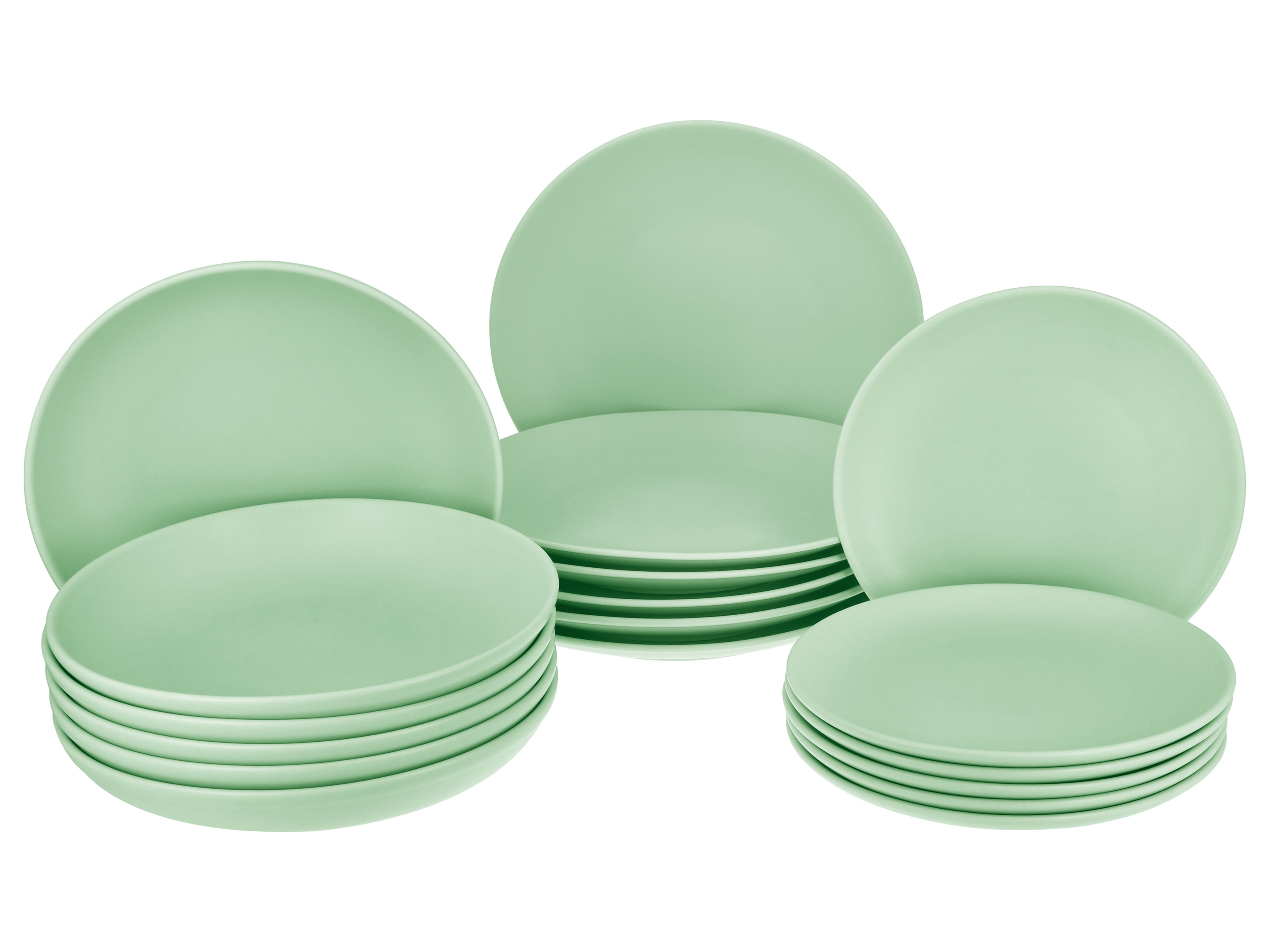SILVERCREST® Geschirr-Set aus Porzellan, 18-teilig mit matter Glasur