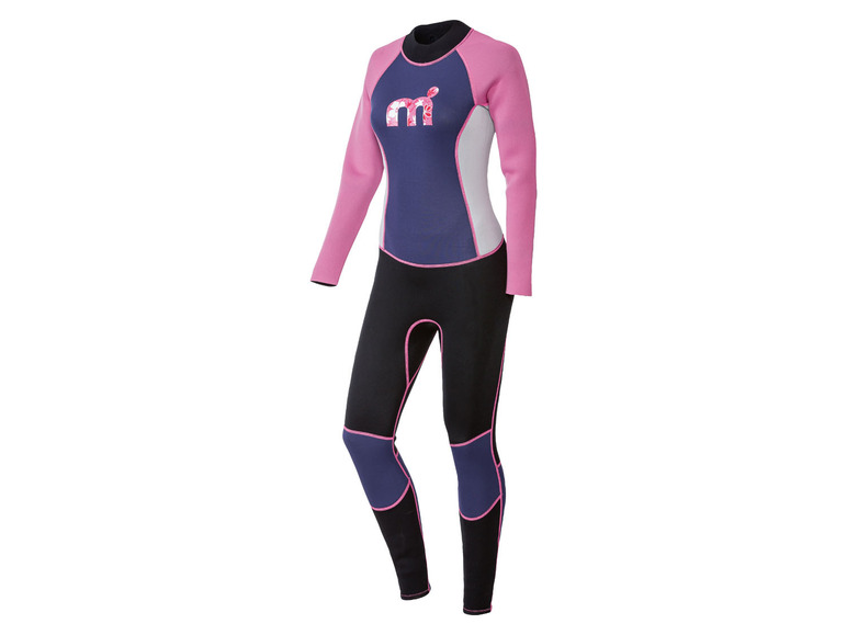 Gehe zu Vollbildansicht: Mistral Damen Neoprenanzug mit Reißverschluss am Rücken, schwarz/lila/pink - Bild 1