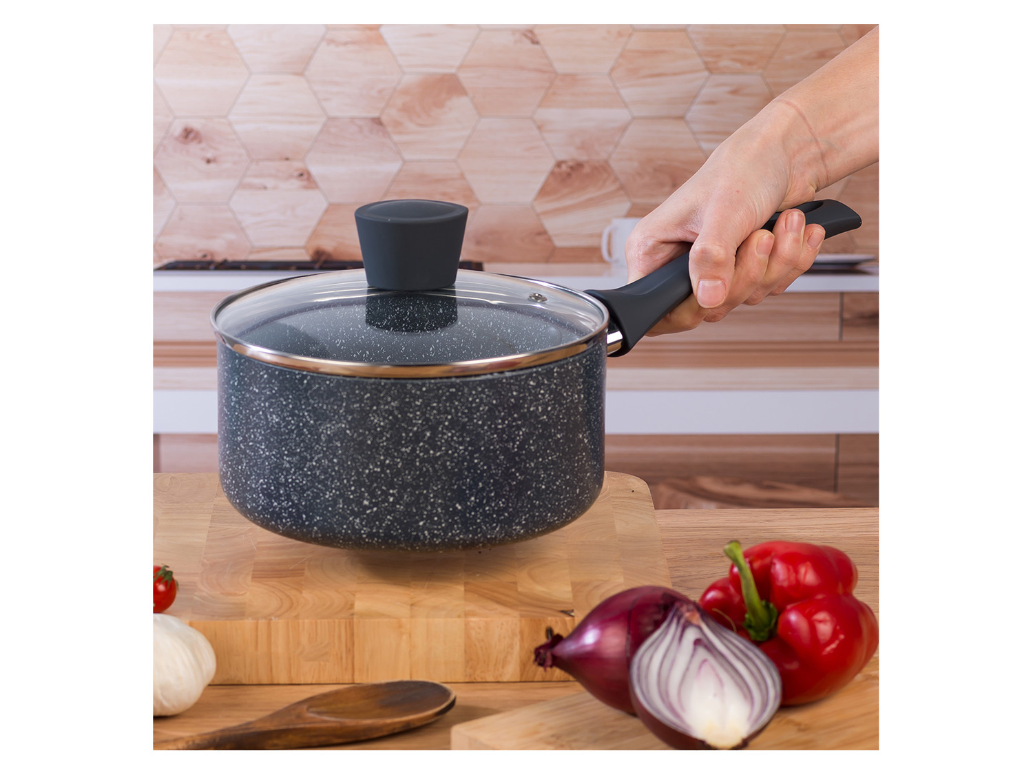 RUSSELL HOBBS Aluminium Nightfall Collection Blue Marble (Stielkasserolle, 18cm) – Bild 2 von 4