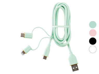 TRONIC Lade- und Datenkabel, USB-A auf USB-C, MicroUSB und Lightning, 1 m