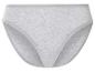 Graue Baumwoll-Unterhose mit glattem Saum.