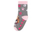 Graue Socken mit Hundeprint und Anti-Rutsch-Noppen