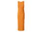 Orange geripptes ärmelloses Maxikleid.