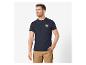 Dunkelblaues Herren-T-Shirt mit Blumenmuster, Casual-Stil.