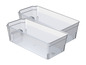 Zwei transparente Aufbewahrungsboxen für den Kühlschrank.