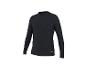 Schwarzes Langarmshirt mit orangefarbenem Logo