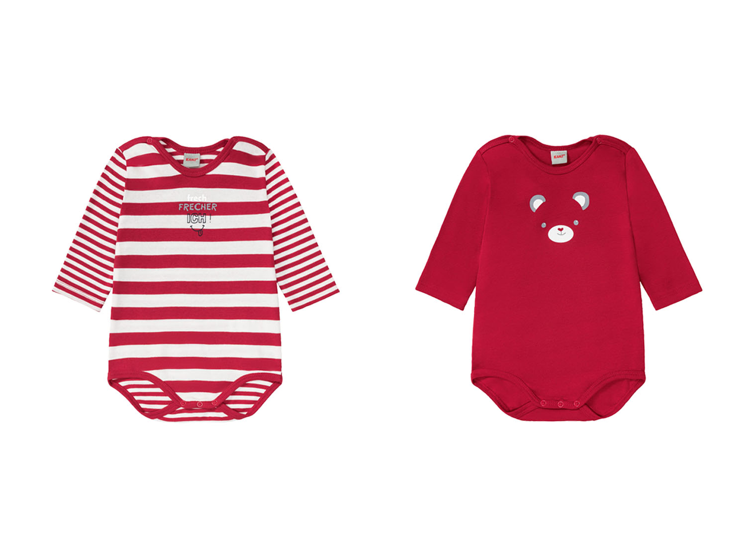 KANZ Baby Body 2er (Rot/weiß, 80) | 04062108288007