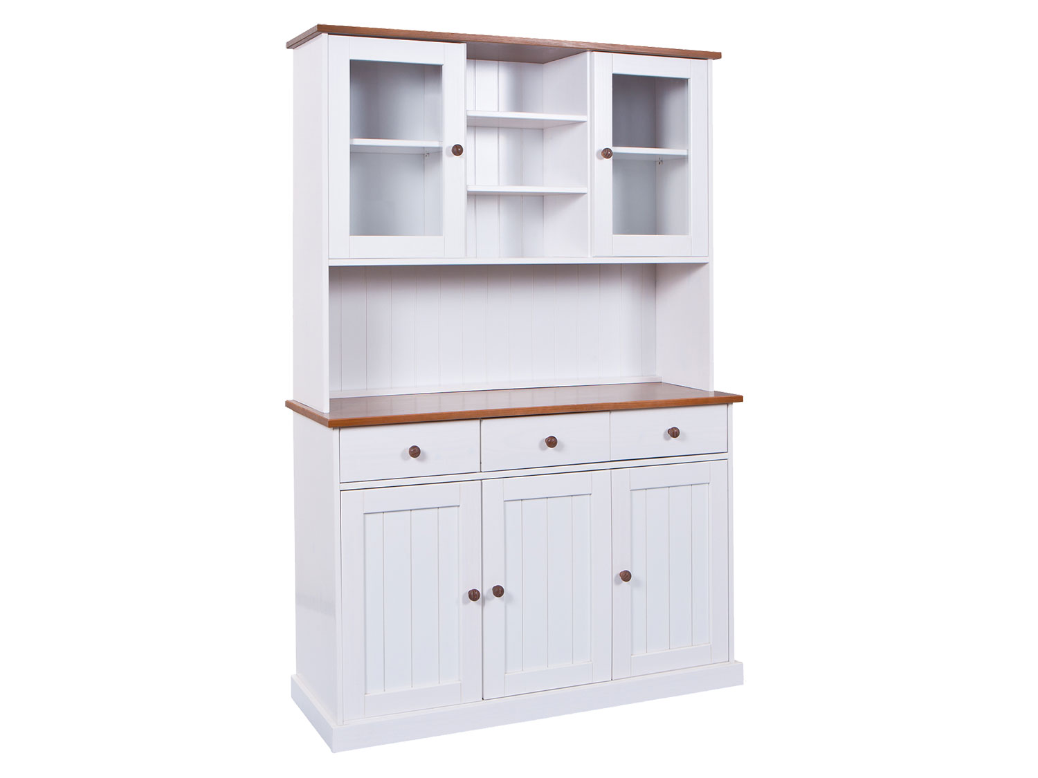 Inter Link Buffet Westerland  (Mit 3 Schubladen & 3 Drehtüren, weiß, sepia/braun) | 03015187500875