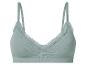 Mintfarbenes Bralette mit Spitzenbesatz